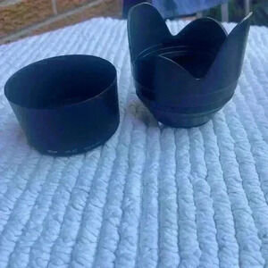 Lens Hoods, tube-Nikon HB-57, Tulip unsure brand.